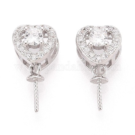 925 подвеска в форме сердца из стерлингового серебра с микропаве из кубических цирконий STER-N016-91P-1