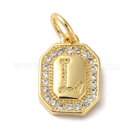 Настоящие позолоченные кулоны из латуни с микропаве KK-L216-002G-L-1