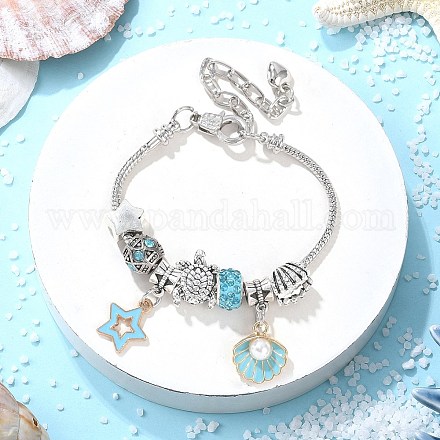 Набор браслетов с подвесками в европейском стиле с океанской тематикой для женщин BJEW-JB11587-01-1