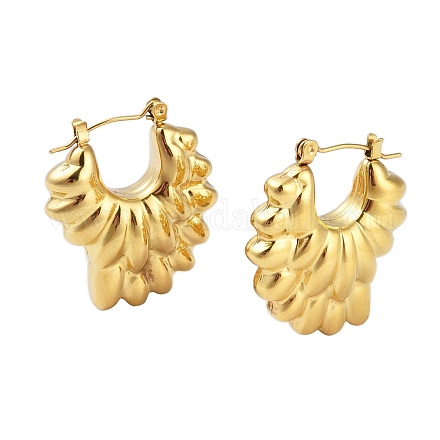 Серьги-кольца из нержавеющей стали 304 EJEW-K272-03G-1