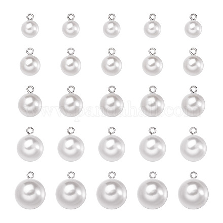 Mega Pet 70 pièces 7 style résine et plastique imitation perle pendentifs/boutons à tige BUTT-MP0001-01-1