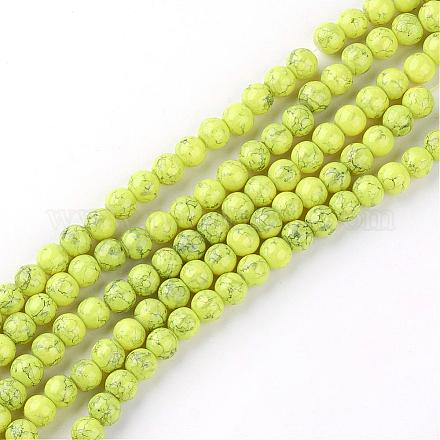 Spray Painted Glass Bead Strands GLAD-S075-16mm-67-1