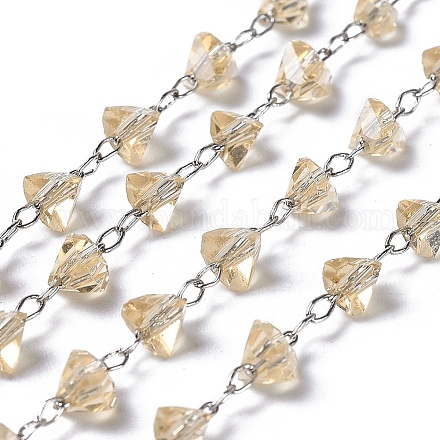 Chaînes de perles en verre manuels KK-I647-15C-P-1