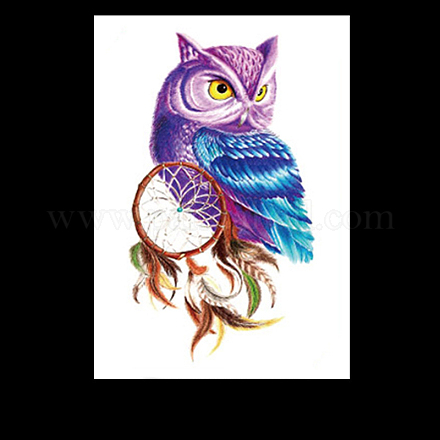 Съемные временные водостойкие татуировки с изображением совы ANIM-PW0003-078-12-1