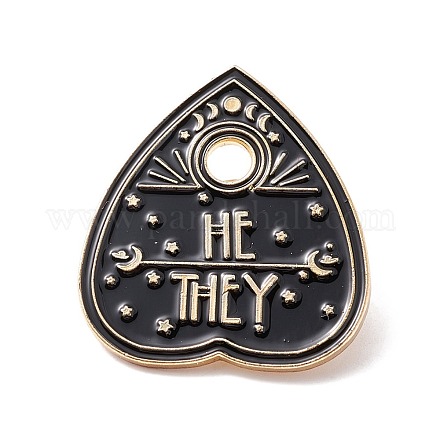 He They Word Enamel Pin JEWB-H007-05G-1