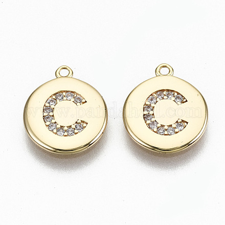 Brass Micro Pave Clear Cubic Zirconia Charms KK-N231-233C-NF-1