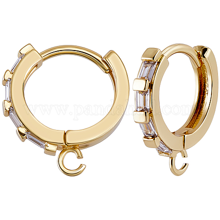 8 шт. латунные серьги-кольца ZIRC-BBC0002-15-1