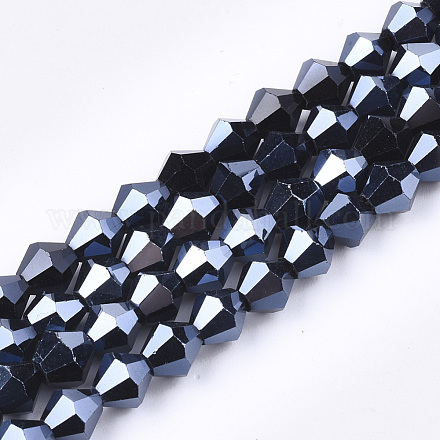 Chapelets de perles en verre électroplaqué X-EGLA-Q118-6mm-A03-1