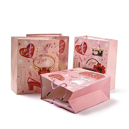 Sacchetti regalo in carta d'amore per San Valentino in 4 colore CARB-D014-01B-1