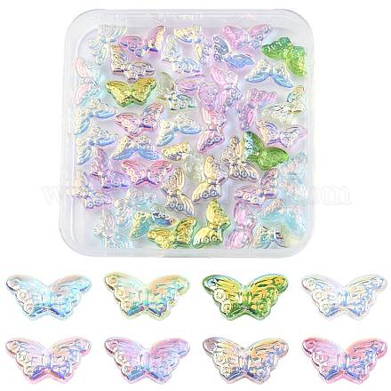 50шт. набор из 8-х прозрачных гальванических стеклянных бусин GLAA-FS0002-39-1