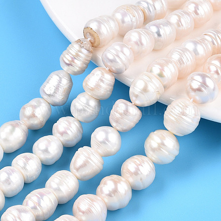 Fili di perle di perle d'acqua dolce coltivate naturali PEAR-N012-10E-1
