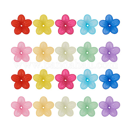 Yilisi 200 pièces 10 couleurs capuchons de perles acryliques givrés MACR-YS0001-02-1