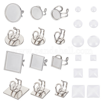 Unicraftale diy kit de fabricación de anillos de cúpula en blanco STAS-UN0049-05-1