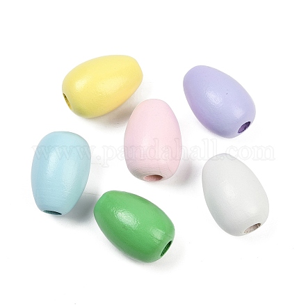 Спрей окрашены деревянные европейские бусины WOOD-F017-10-1