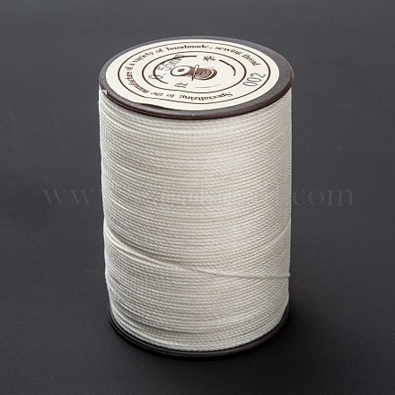 ラウンドワックスポリエステル糸ストリング  マイクロマクラメコード  ツイストコード  革縫い用  フローラルホワイト  0.55mm  約131.23ヤード（120m）/ロール YC-D004-02C-002-1