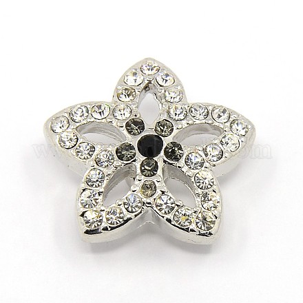 Alloy Pave Rhinestone Buttons SNAP-F001-25C-1