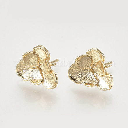 Brass Stud Earring Findings KK-T027-87G-1
