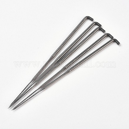 ステンレス鋼のフェルト針  ウールフェルトツール  ステンレス鋼色  8.1cm TOOL-WH0062-02B-1