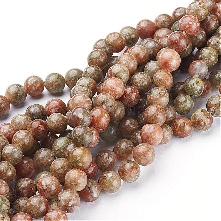 Unakite Gemstone Beads Strands GSR043-1-1