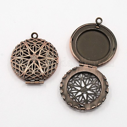 Romantic Valentines Day Ideas for Him with Your Photo Brass Diffuser Locket Pendants ECF134-2R-1