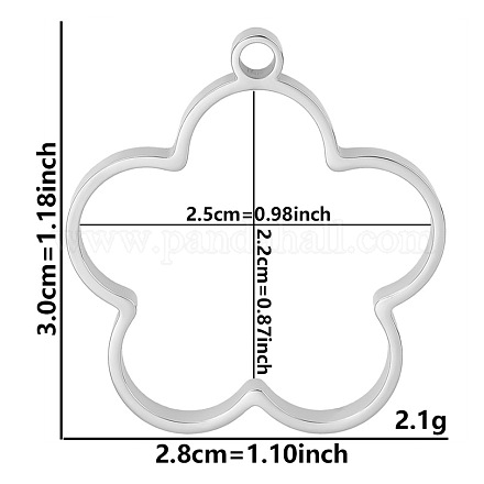 Подвески из нержавеющей стали с открытой задней частью и не тускнеющим покрытием PW-WGB5BE7-14-1
