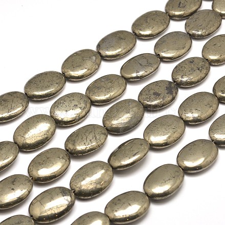 Perle ovali pirite naturale fili G-I126-19-18x13mm-1
