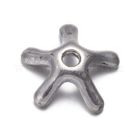Античный серебряный тон цветов тибетские серебряные крышки шарика X-AB127-1