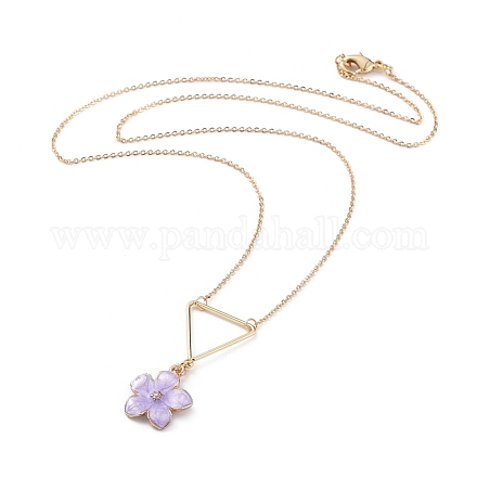 Ожерелья кулона сплава цинка цветка NJEW-JN02675-04-1
