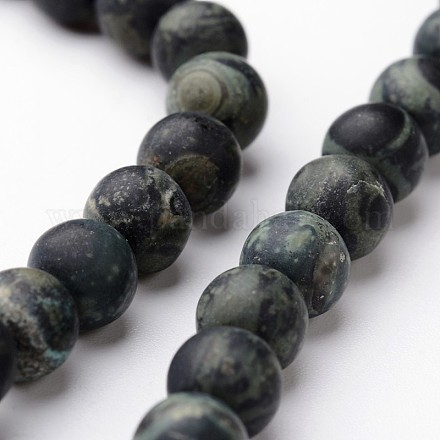 Fili smerigliati di perle di diaspro naturale kambaba tondeggianti G-J346-30-6mm-1