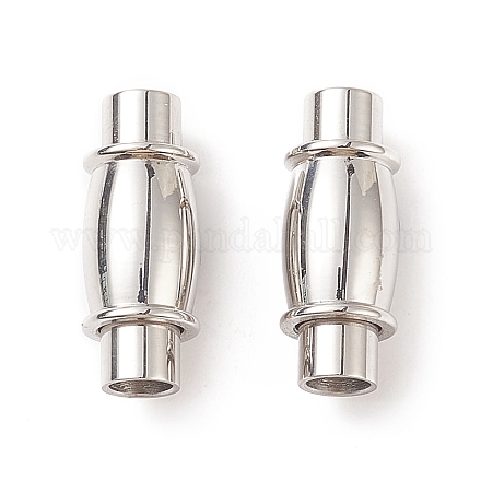 304 Stainless Steel Magnetic Clasps with Glue-in Ends STAS-K006-30C-3mm-1