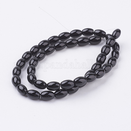 Chapelets de perles en pierre noire synthétique G-K229-02B-1
