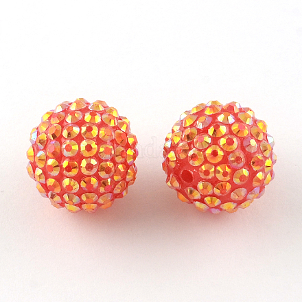 Perles de strass en résine de couleur AB RESI-S315-10x12-08-1