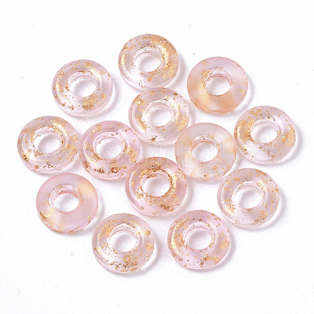 Perles européennes en verre transparent peint par pulvérisation GLAA-N035-04C-1