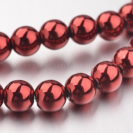 Chapelets de perle en hématite synthétique sans magnétique G-F301-6mm-02-1