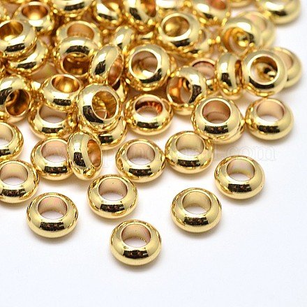 Brass Flat Round Spacer Beads KK-M085-10G-NR-1