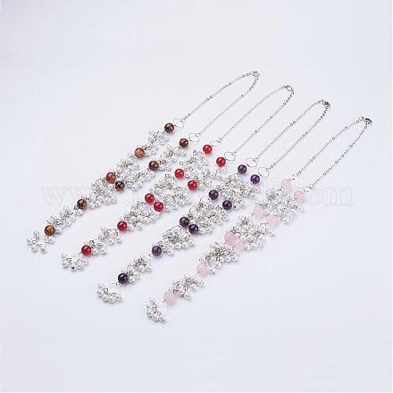 Natural Gemstone Beaded Necklaces NJEW-JN01888-1