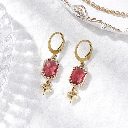 Стеклянные серьги с защелкой EJEW-JE06397-05-1