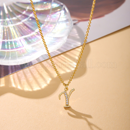 Модные латунные микропаве прозрачные кубические цирконии начальные подвески ожерелья для женщин FS-WG2FE2D-25-1