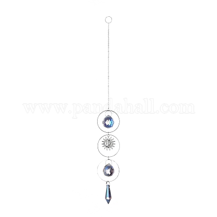 Boule de cristal plaqué couleur ab grandes décorations pendantes HJEW-G019-03D-1