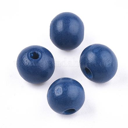 Painted Natural Wood Beads WOOD-S049-05B-1