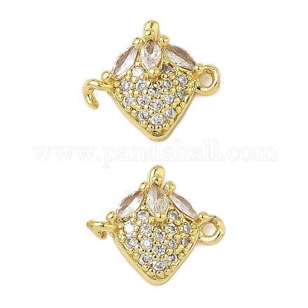 Латунные подвески-фигурки с прозрачным кубическим цирконием и фруктами KK-Z109-01G-01-1