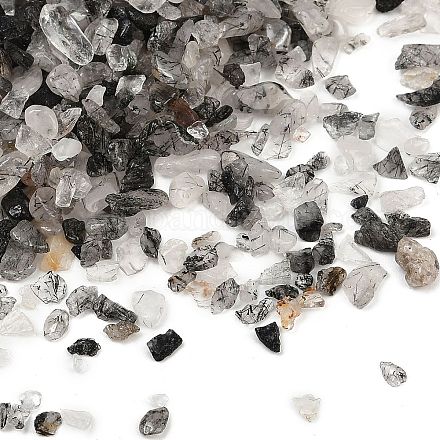 Натуральный турмалированный кварц / черный рутиловый кварцевый бисер G-U032-A04-1