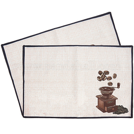 Kaffee-Tassenmatten aus Baumwolle und Leinen AJEW-WH0201-020-1