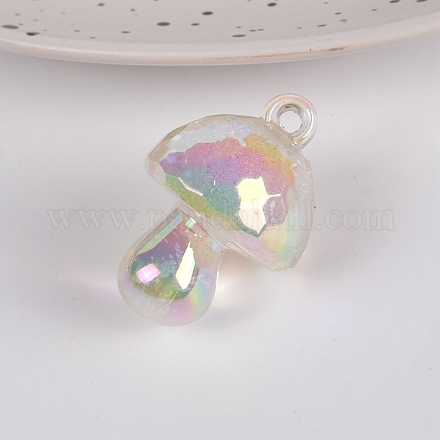 Bubble Style Transparent Acrylic Pendants MUSH-PW0001-006A-1