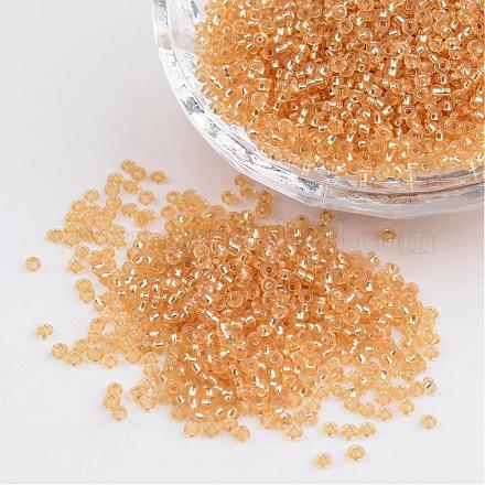 Pale Goldenrod 11/0 Grade A Round Transparent Glass Seed Beads X-SEED-Q007-F33-1
