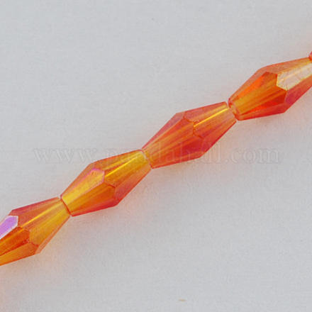 Electroplate Glass Beads Strands EGLA-R020-8x4mm-05-1