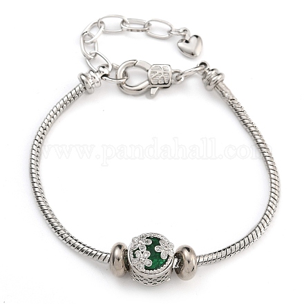 Латунные микропаве кубические цирконии европейские браслеты BJEW-K261-17P-02-1