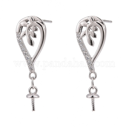 Accessoires pour boucles d'oreilles en argent sterling rhodié 925 STER-L057-070P-1