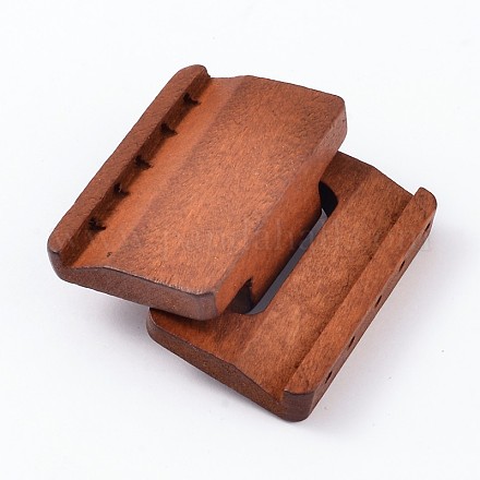 木製の留め金  ココナッツブラウン  約48 mm幅  長さ46mm  厚さ18mm X-WOOD-A014-1-1