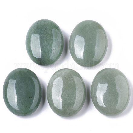 Natürlicher ovaler Palmenstein aus grünem Aventurin G-N0325-07-1